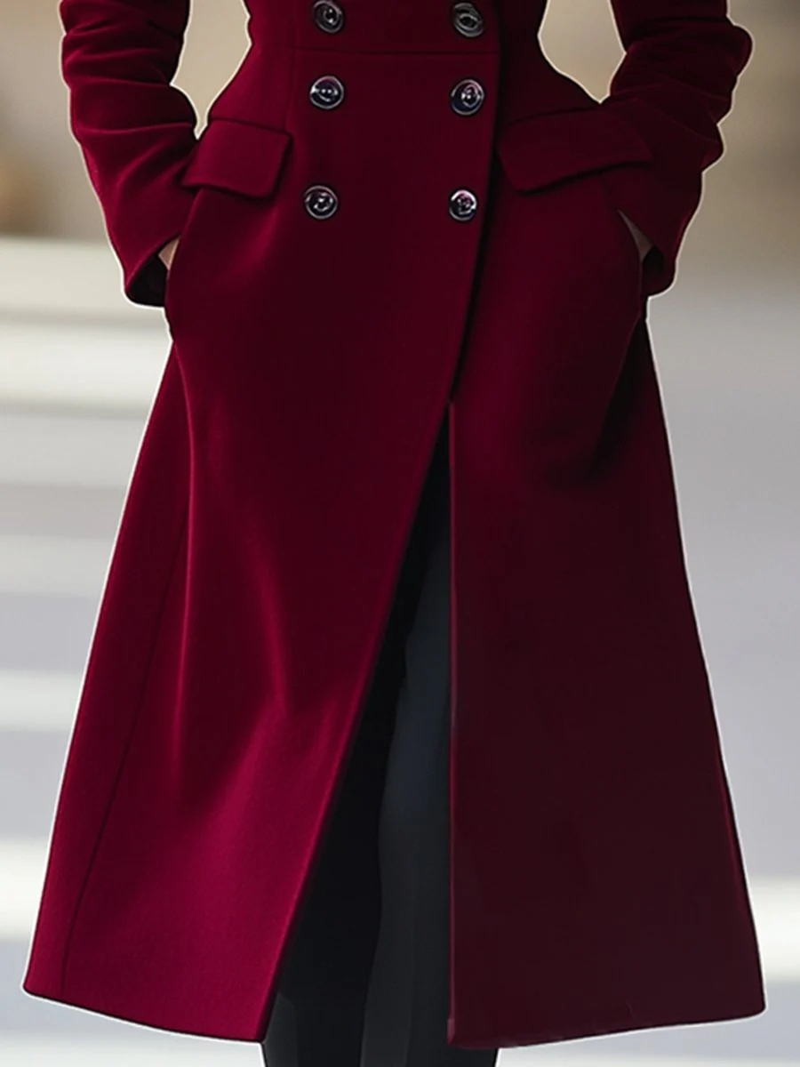 Damen Haute Couture Doppelreihiger Trenchcoat für stilvolle Auftritte bei jeder Gelegenheit