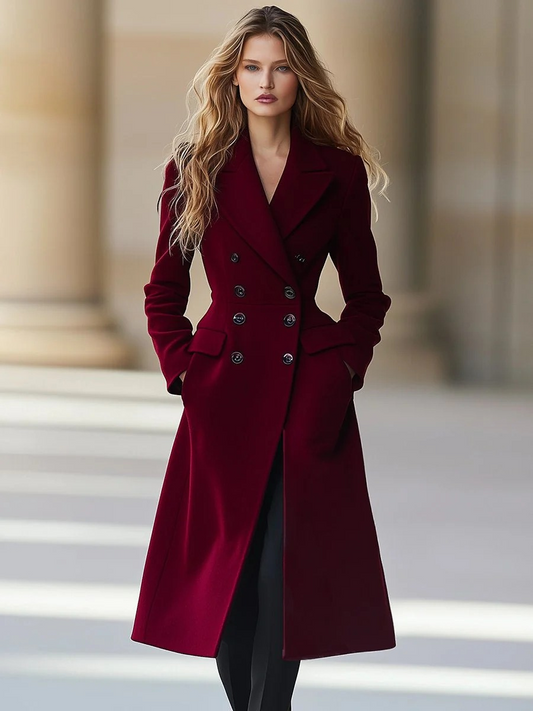 Damen Haute Couture Doppelreihiger Trenchcoat für stilvolle Auftritte bei jeder Gelegenheit