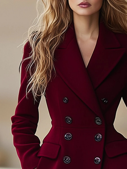 Damen Haute Couture Doppelreihiger Trenchcoat für stilvolle Auftritte bei jeder Gelegenheit