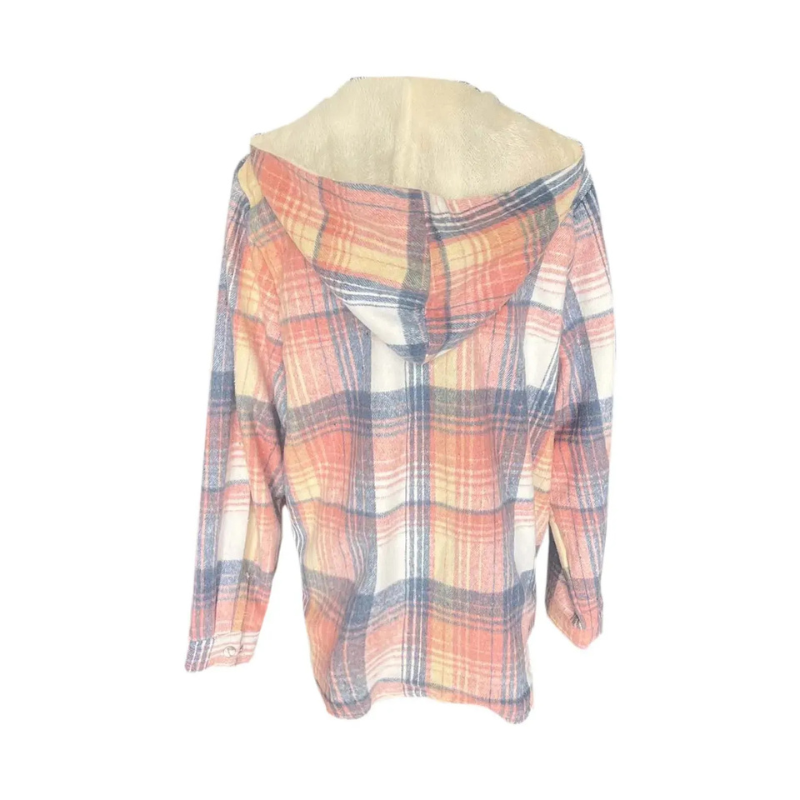 Damen karierte Kapuzenjacke, stilvolle und bequeme Jacke mit klassischem Karomuster und moderner Passform