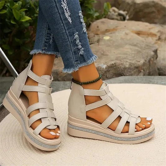 Damen Keil-Sommersandalen mit bequemem Absatz für warme Sommertage