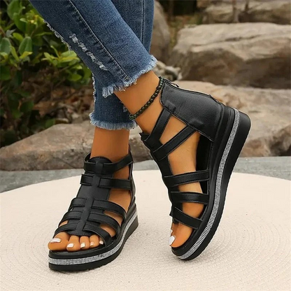 Damen Keil-Sommersandalen mit bequemem Absatz für warme Sommertage
