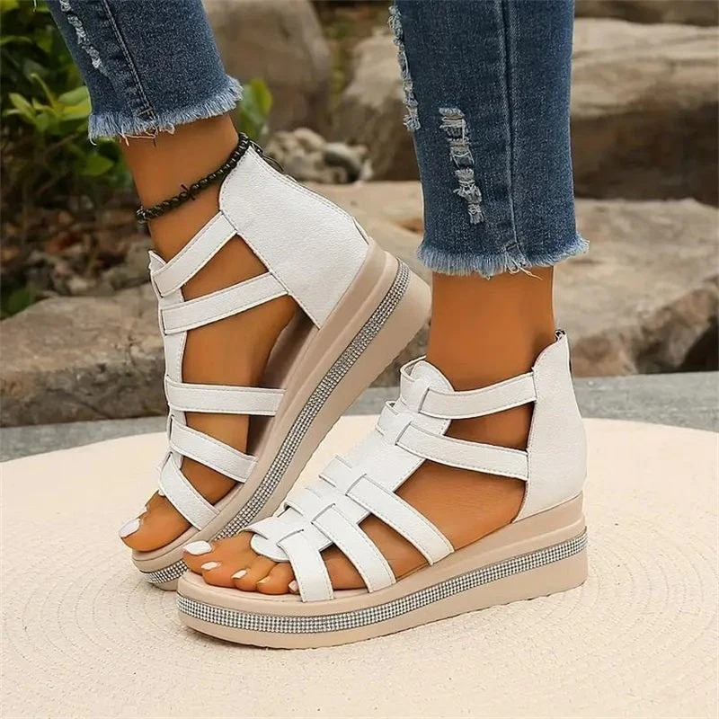 Damen Keil-Sommersandalen mit bequemem Absatz für warme Sommertage