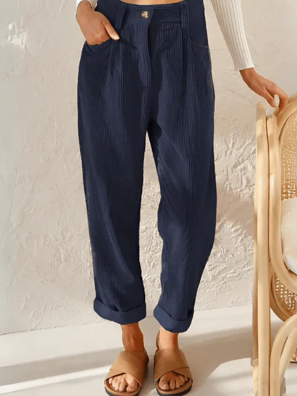 Damen klassische Cordhose mit bequemem Schnitt für Alltag und Freizeit