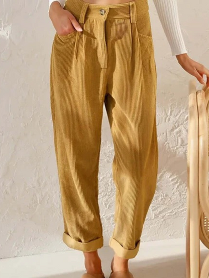 Damen klassische Cordhose mit bequemem Schnitt für Alltag und Freizeit
