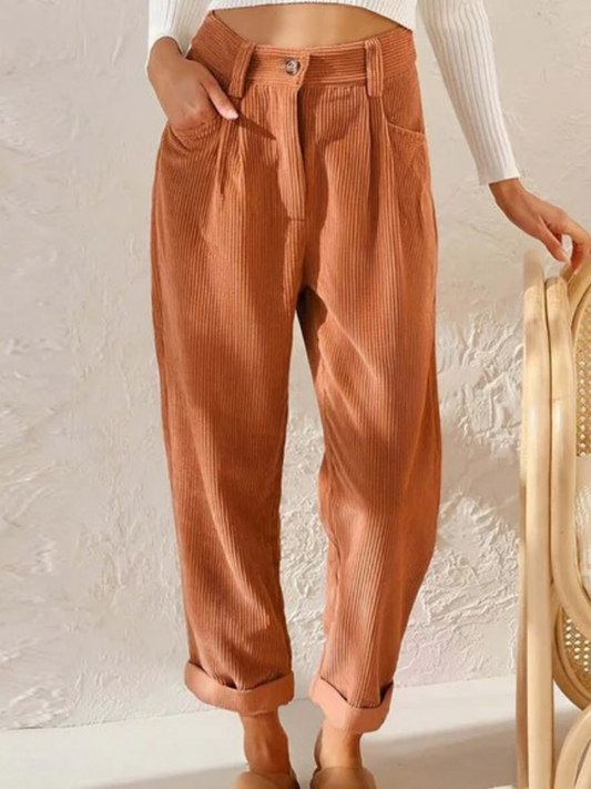 Damen klassische Cordhose mit bequemem Schnitt für Alltag und Freizeit