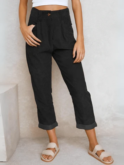 Damen klassische Cordhose mit bequemem Schnitt für Alltag und Freizeit
