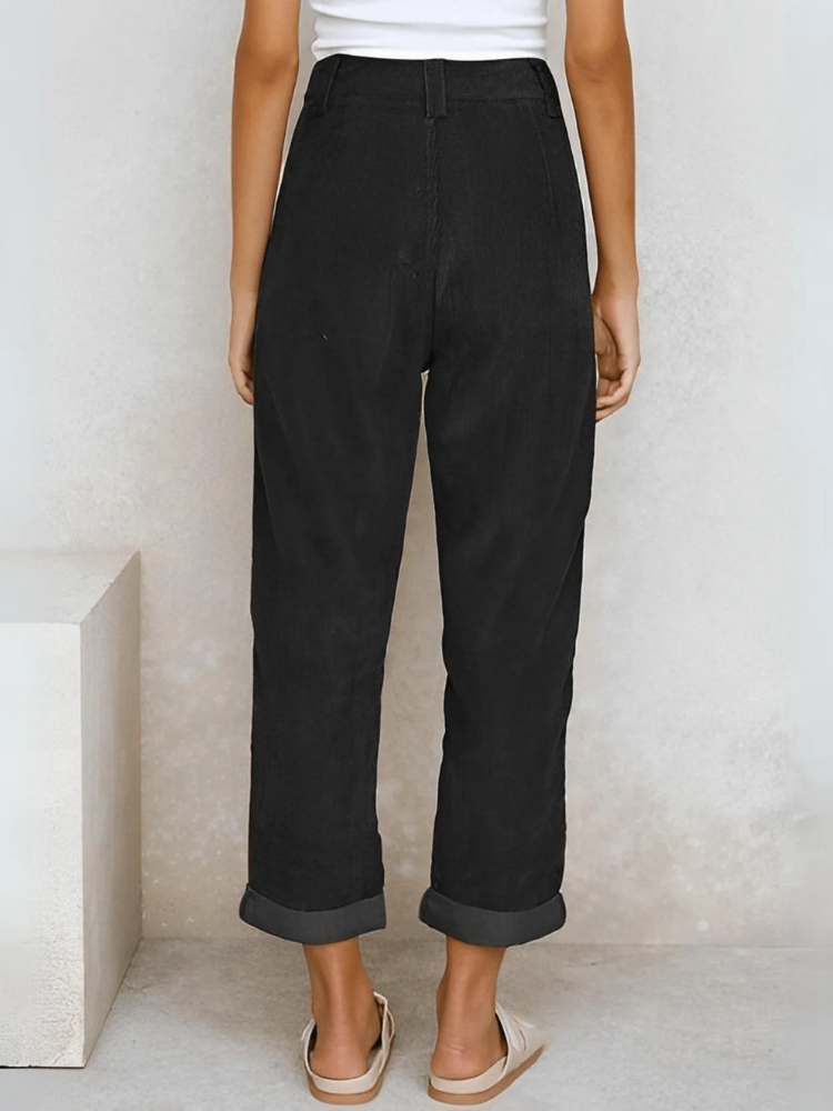 Damen klassische Cordhose mit bequemem Schnitt für Alltag und Freizeit