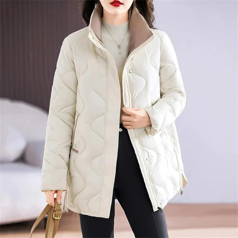 Damen klassische gesteppte Bürojacke in elegantem Design