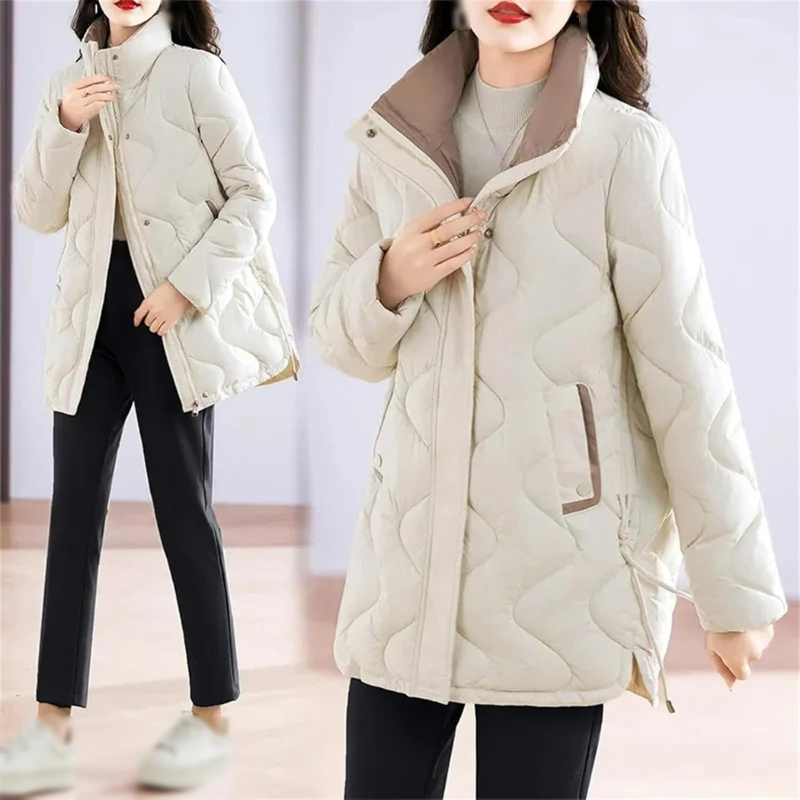 Damen klassische gesteppte Bürojacke in elegantem Design