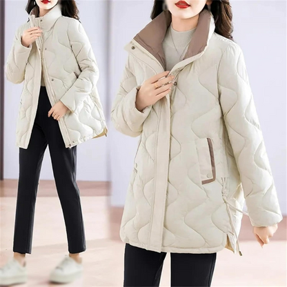 Damen klassische gesteppte Bürojacke in elegantem Design