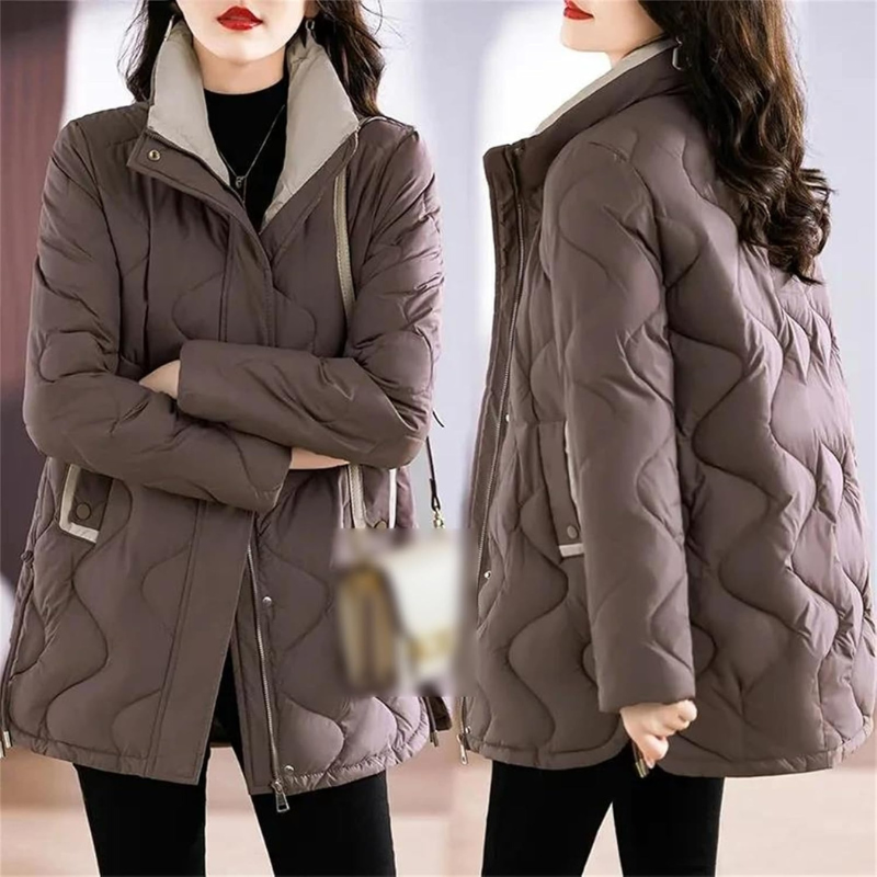 Damen klassische gesteppte Bürojacke in elegantem Design