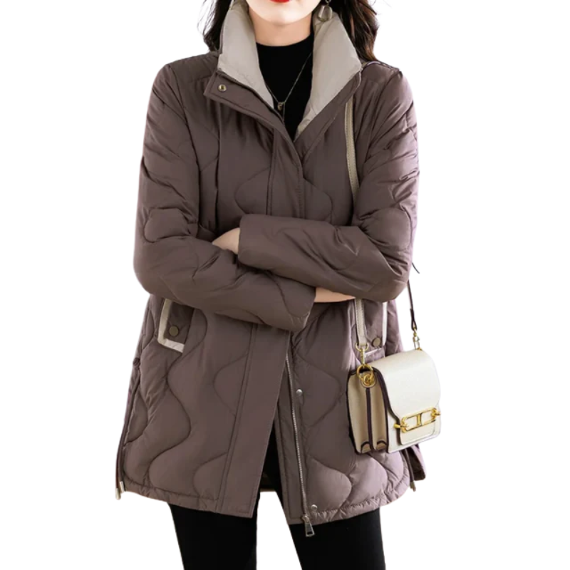Damen klassische gesteppte Bürojacke in elegantem Design