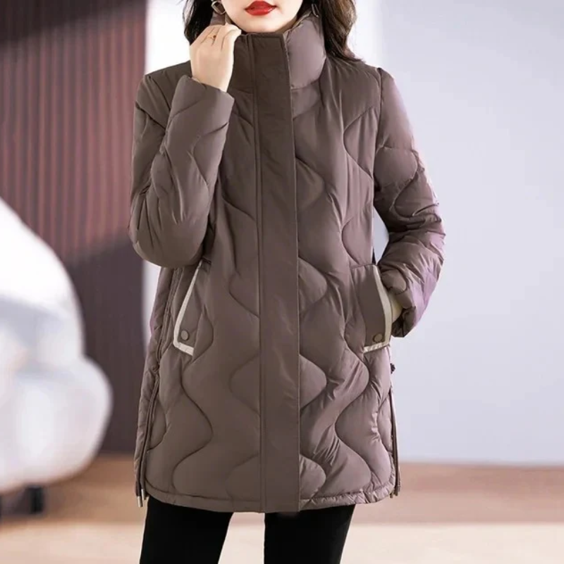 Damen klassische gesteppte Bürojacke in elegantem Design