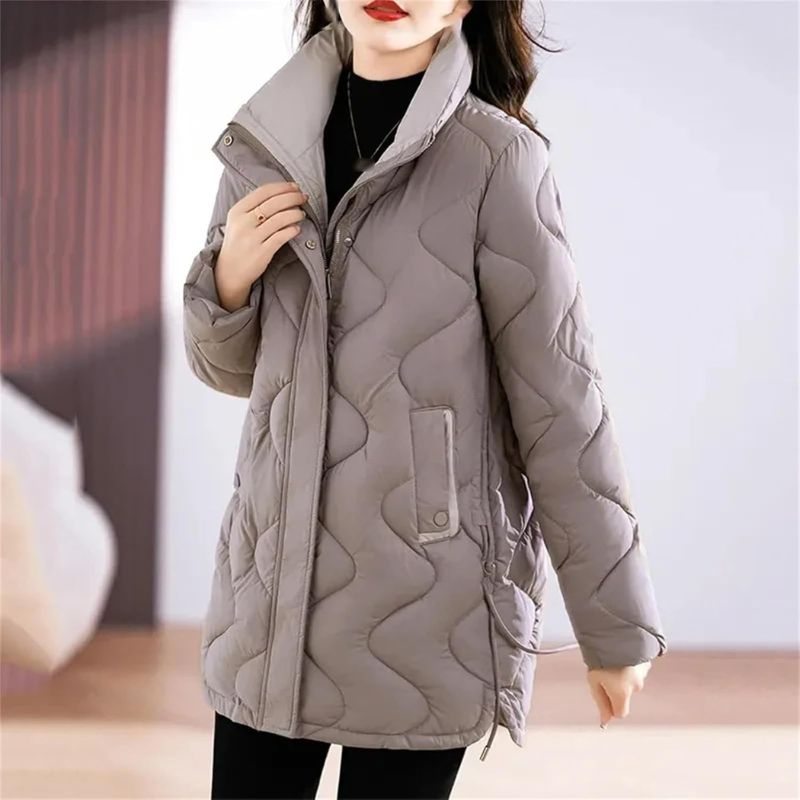 Damen klassische gesteppte Bürojacke in elegantem Design