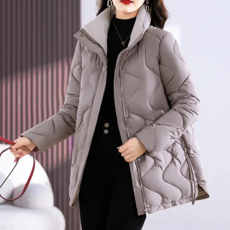 Damen klassische gesteppte Bürojacke in elegantem Design