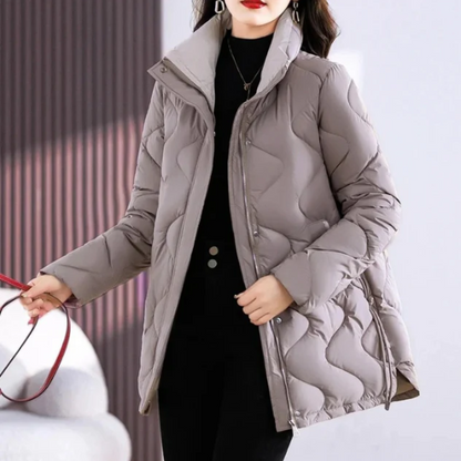 Damen klassische gesteppte Bürojacke in elegantem Design