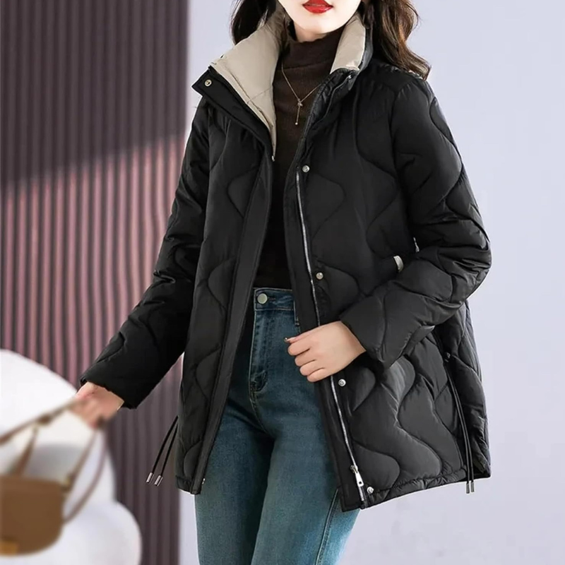 Damen klassische gesteppte Bürojacke in elegantem Design