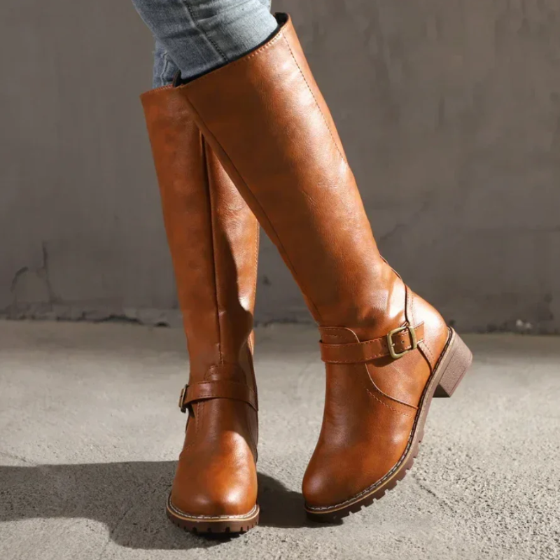 Damen klassische hohe Stiefel im Cowboy-Stil für markante Outfits