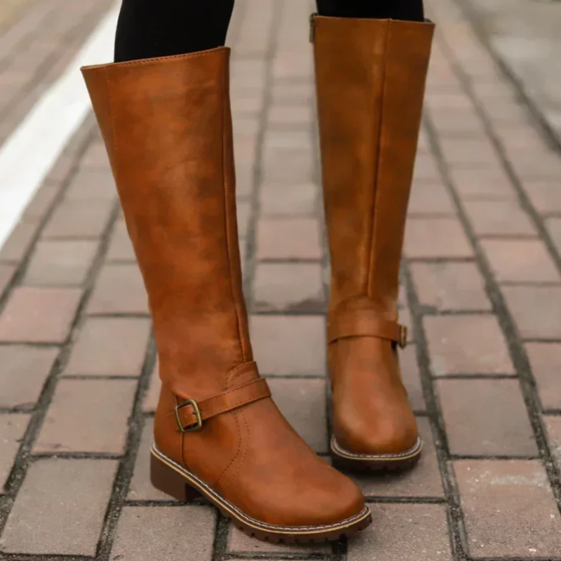 Damen klassische hohe Stiefel im Cowboy-Stil für markante Outfits