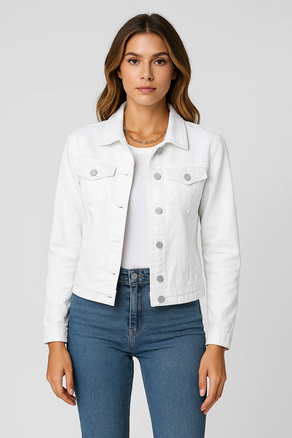  Damen klassische Jeansjacke im zeitlosen Design für vielseitige Outfits