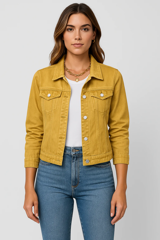  Damen klassische Jeansjacke im zeitlosen Design für vielseitige Outfits