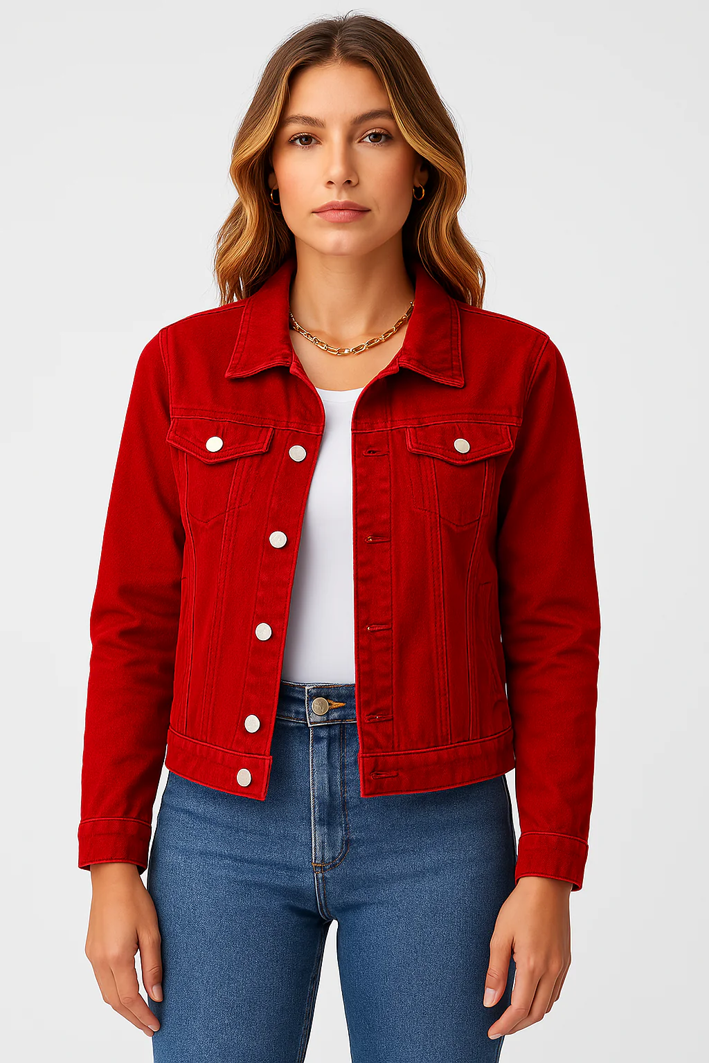 Damen klassische Jeansjacke im zeitlosen Design für vielseitige Outfits
