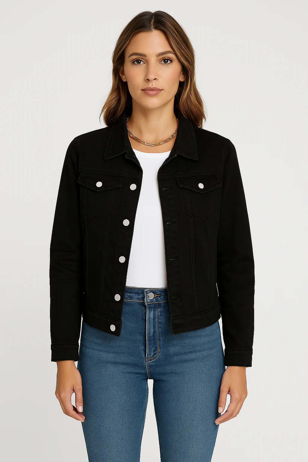  Damen klassische Jeansjacke im zeitlosen Design für vielseitige Outfits