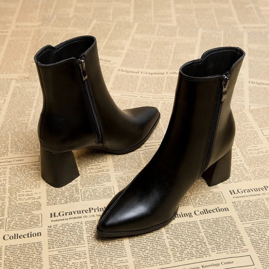 Damen klassische Stiefeletten mit Absatz in elegantem Design