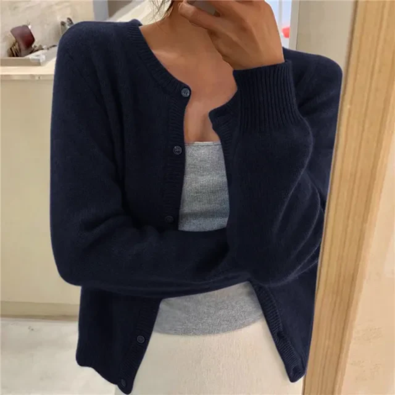 Damen klassische weiche Strickjacke, elegant und vielseitig kombinierbar für Alltag und besondere Anlässe