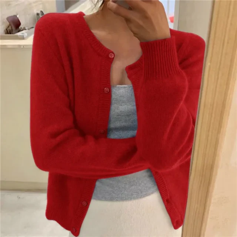 Damen klassische weiche Strickjacke, elegant und vielseitig kombinierbar für Alltag und besondere Anlässe