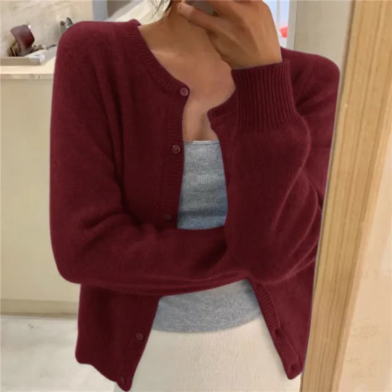 Damen klassische weiche Strickjacke, elegant und vielseitig kombinierbar für Alltag und besondere Anlässe