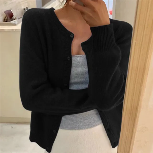 Damen klassische weiche Strickjacke, elegant und vielseitig kombinierbar für Alltag und besondere Anlässe