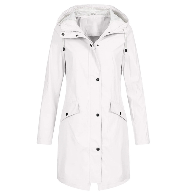 Damen klassische winddichte Regenjacke in zeitlosem Design für Wind und Regen