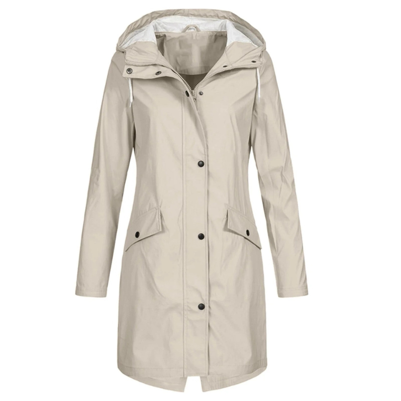 Damen klassische winddichte Regenjacke in zeitlosem Design für Wind und Regen