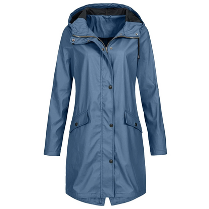 Damen klassische winddichte Regenjacke in zeitlosem Design für Wind und Regen