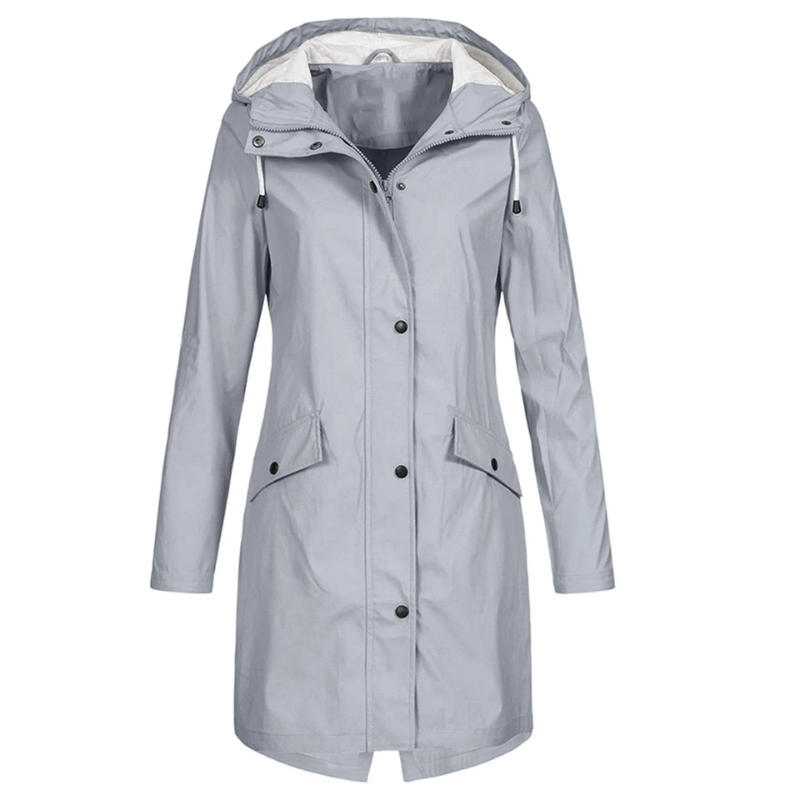 Damen klassische winddichte Regenjacke in zeitlosem Design für Wind und Regen