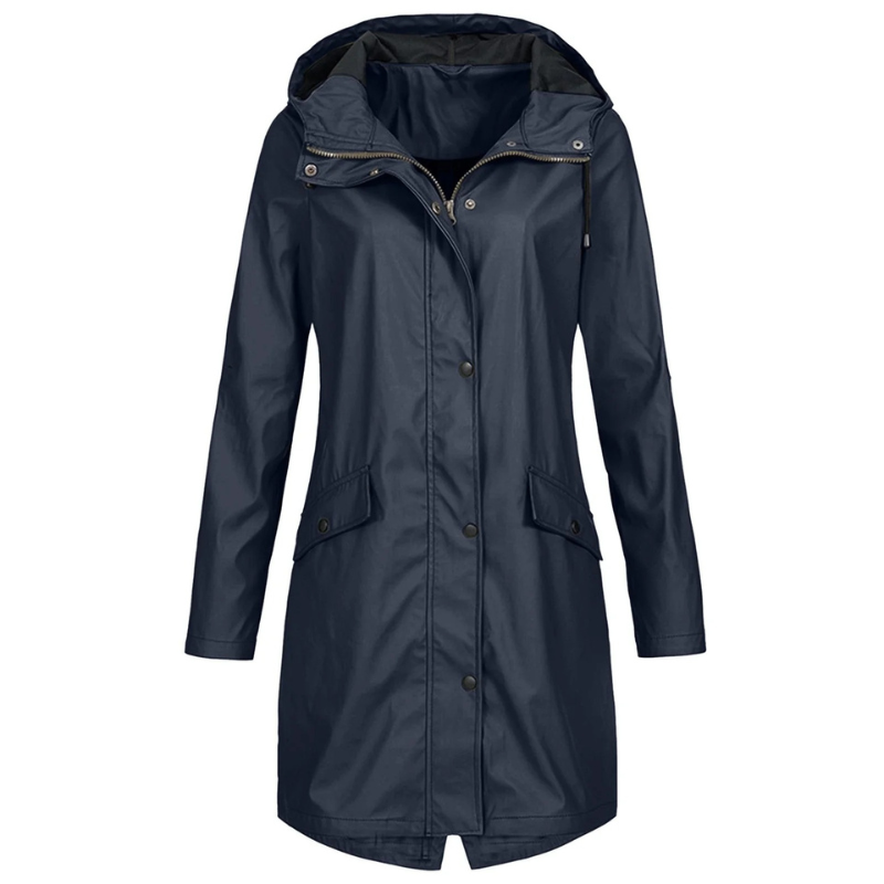 Damen klassische winddichte Regenjacke in zeitlosem Design für Wind und Regen