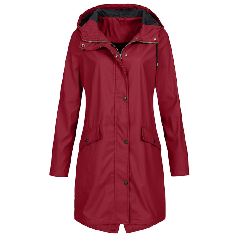 Damen klassische winddichte Regenjacke in zeitlosem Design für Wind und Regen