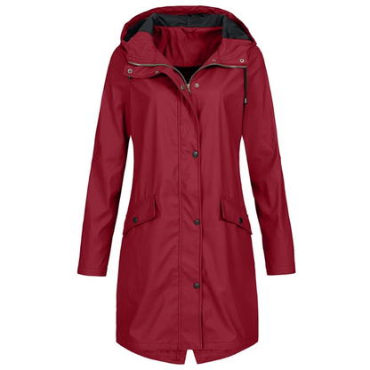 Damen klassische winddichte Regenjacke in zeitlosem Design für Wind und Regen