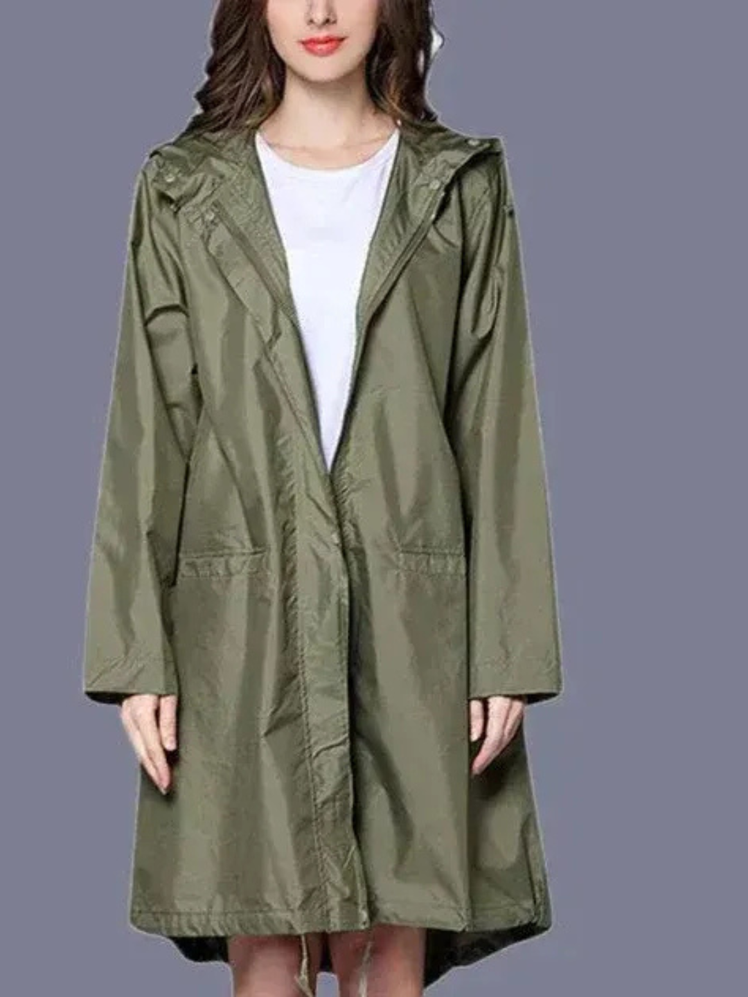 Damen klassischer Outdoor-Regenmantel mit Kapuze für zuverlässigen Schutz bei Regen
