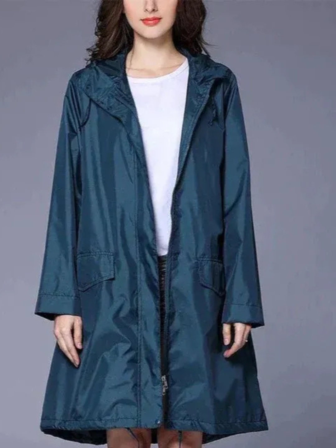 Damen klassischer Outdoor-Regenmantel mit Kapuze für zuverlässigen Schutz bei Regen
