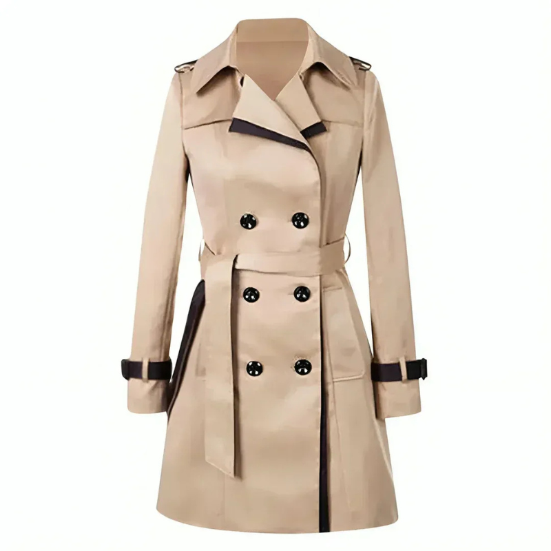 Damen klassischer Winter-Trenchcoat in elegantem Design