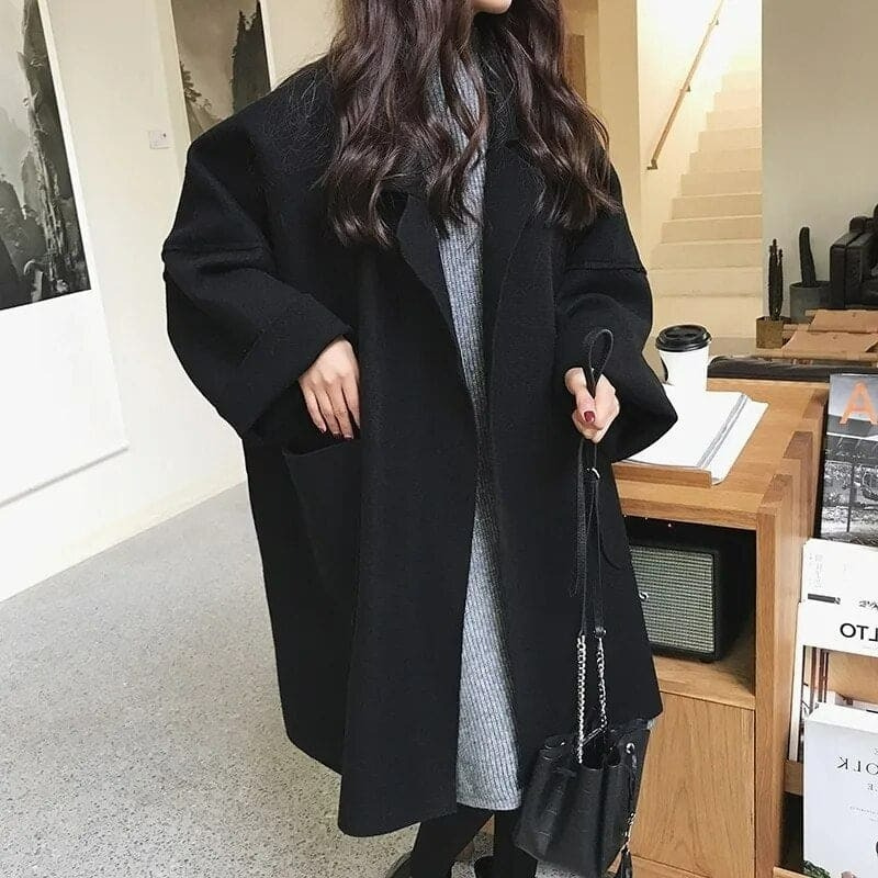 Damen klassischer Winter-Trenchcoat in elegantem Design