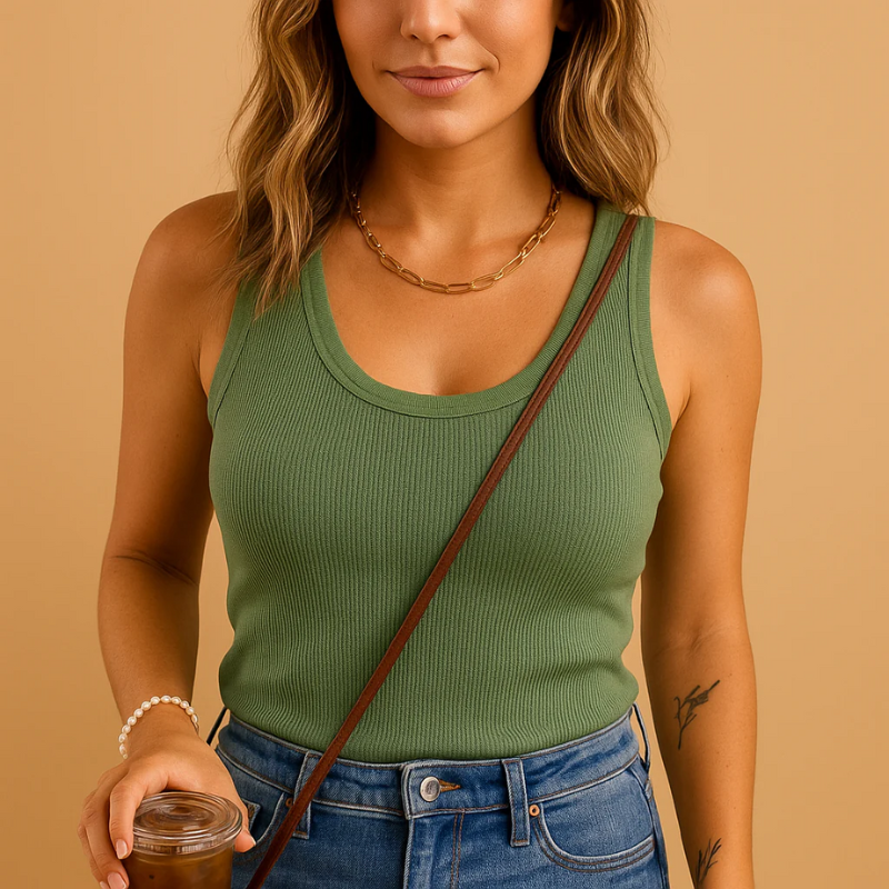 Damen klassisches Sommer-Top in moderner Passform, ideal für warme Tage.






