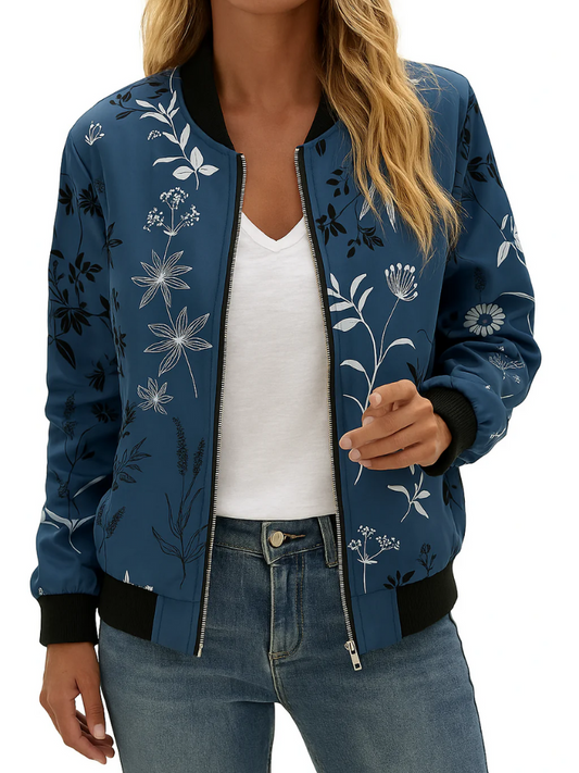 Damen lässige Blumenjacke mit floralem Muster und modernem Design