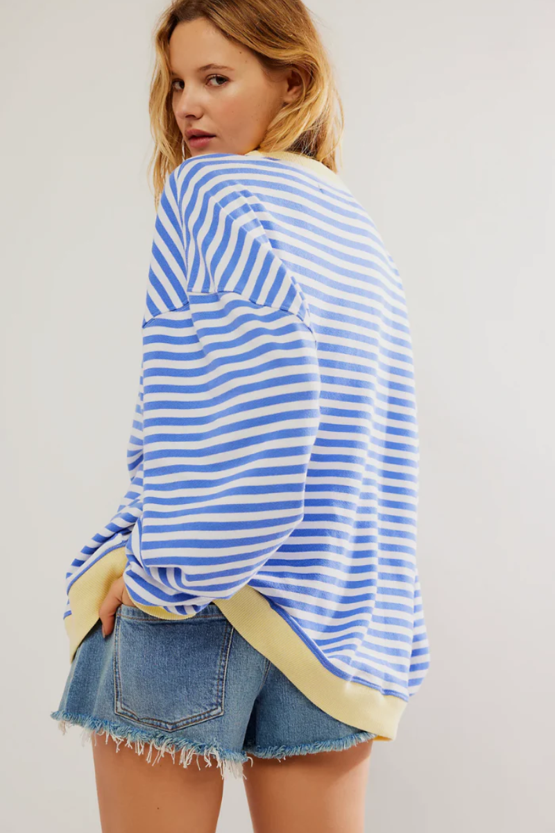Damen lässiger gestreifter Pullover im modernen Design
