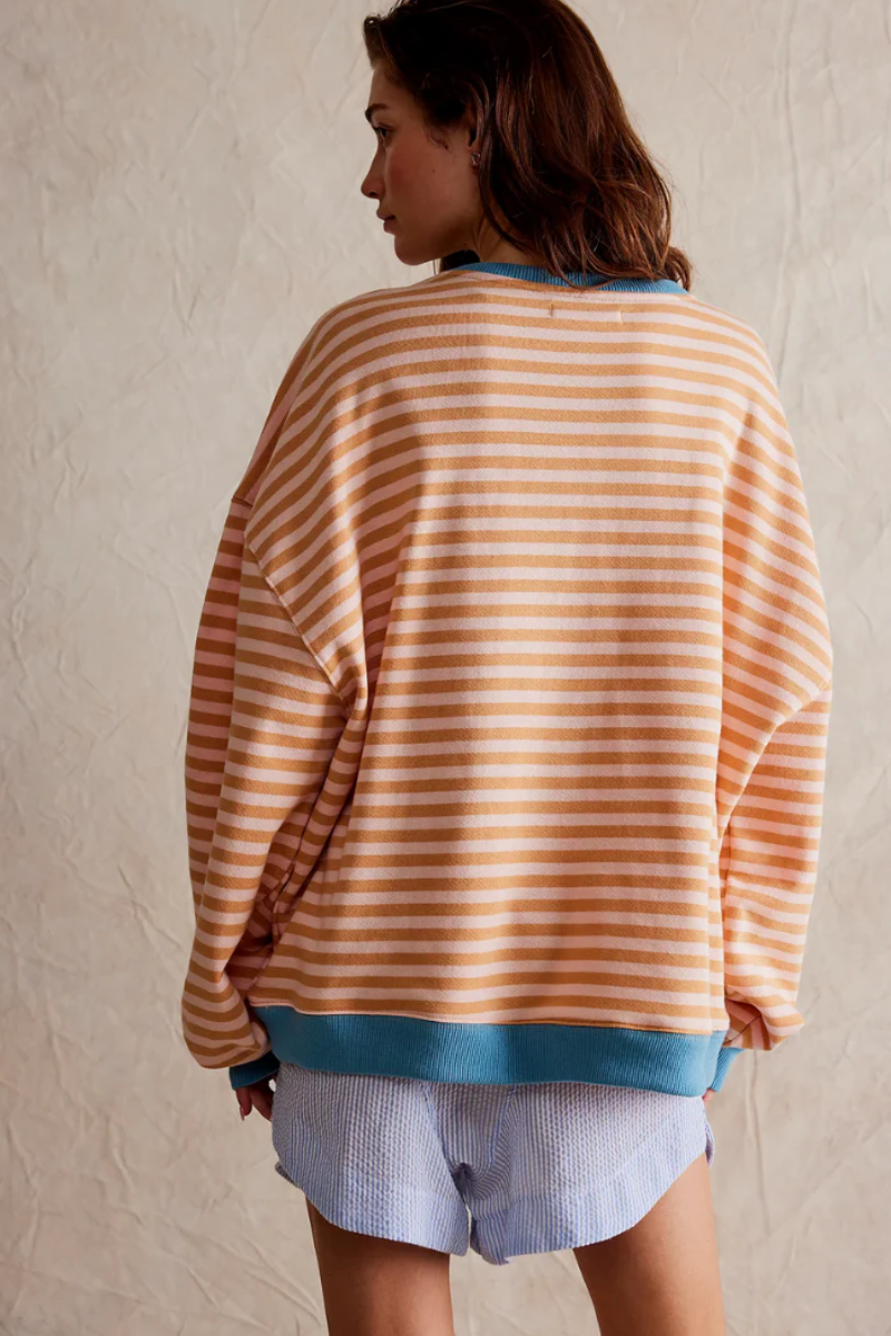 Damen lässiger gestreifter Pullover im modernen Design