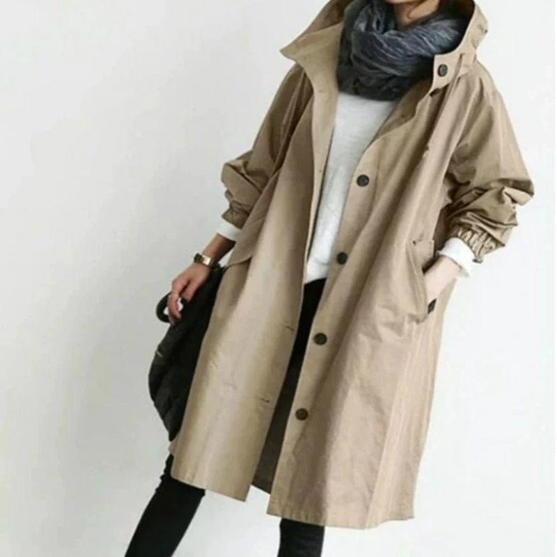 Damen lässiger wasserabweisender Trenchcoat in wasserdichtem Design