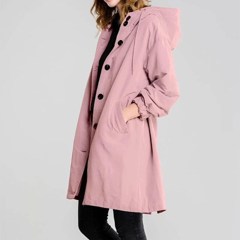 Damen lässiger wasserabweisender Trenchcoat in wasserdichtem Design
